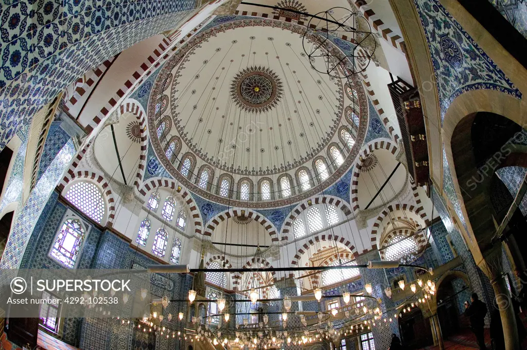 Turkey, Istanbul, interiors of the Rustem Pasa Mosque