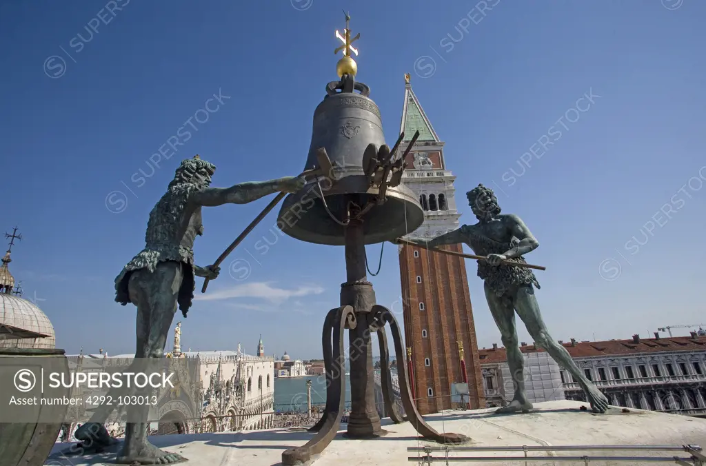 Italy, Veneto, Venice, Clock Tower San Marco