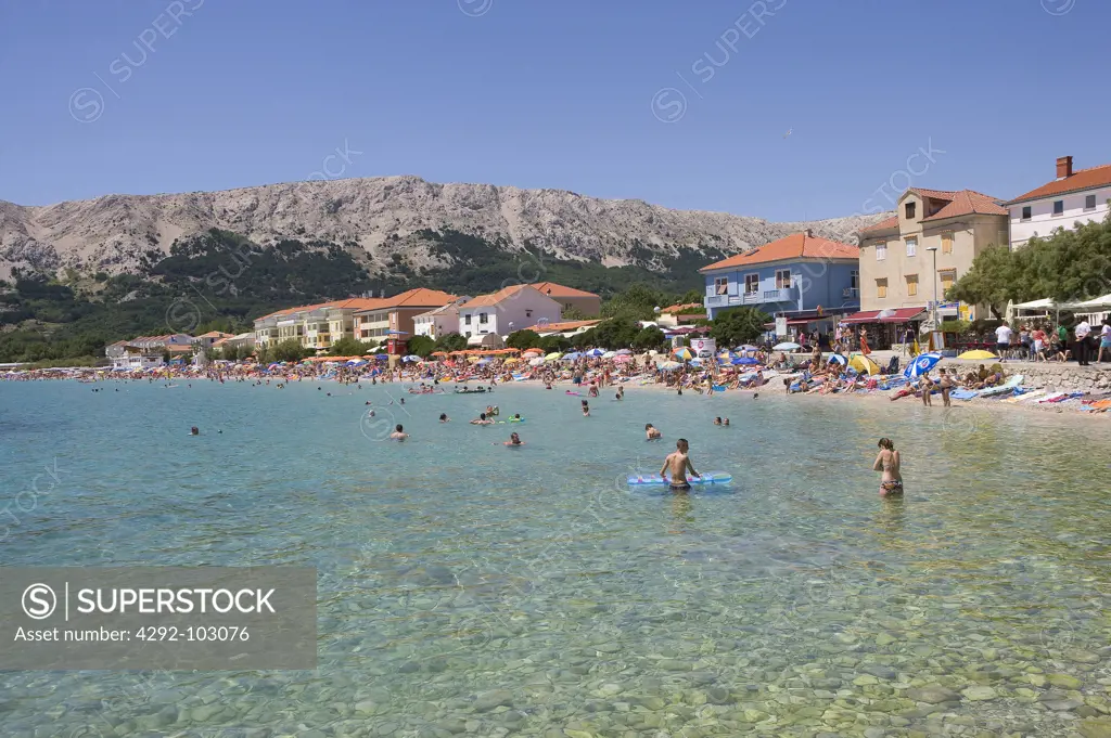 Croatia, Island Krk, Baska, the beach