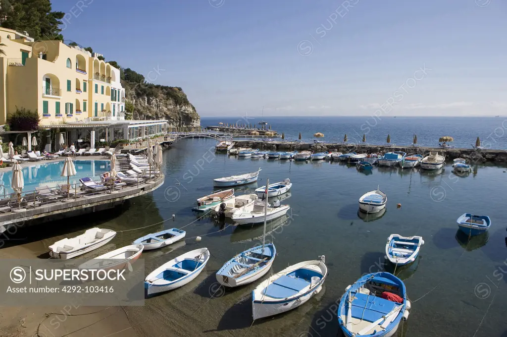 Campania, Ischia, Lacco Ameno, Hotel Regina Isabella, the private harbour