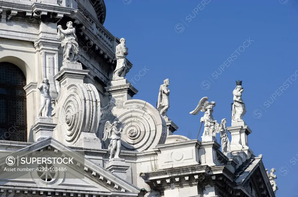 Italy, Veneto, Venice, Santa Maria della Salute church, detail