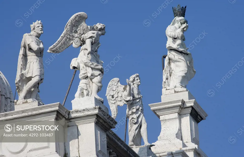 Italy, Veneto, Venice, Santa Maria della Salute church, detail