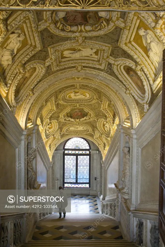 Italy, Veneto, Venice, Doges Palace interiors, the gold room