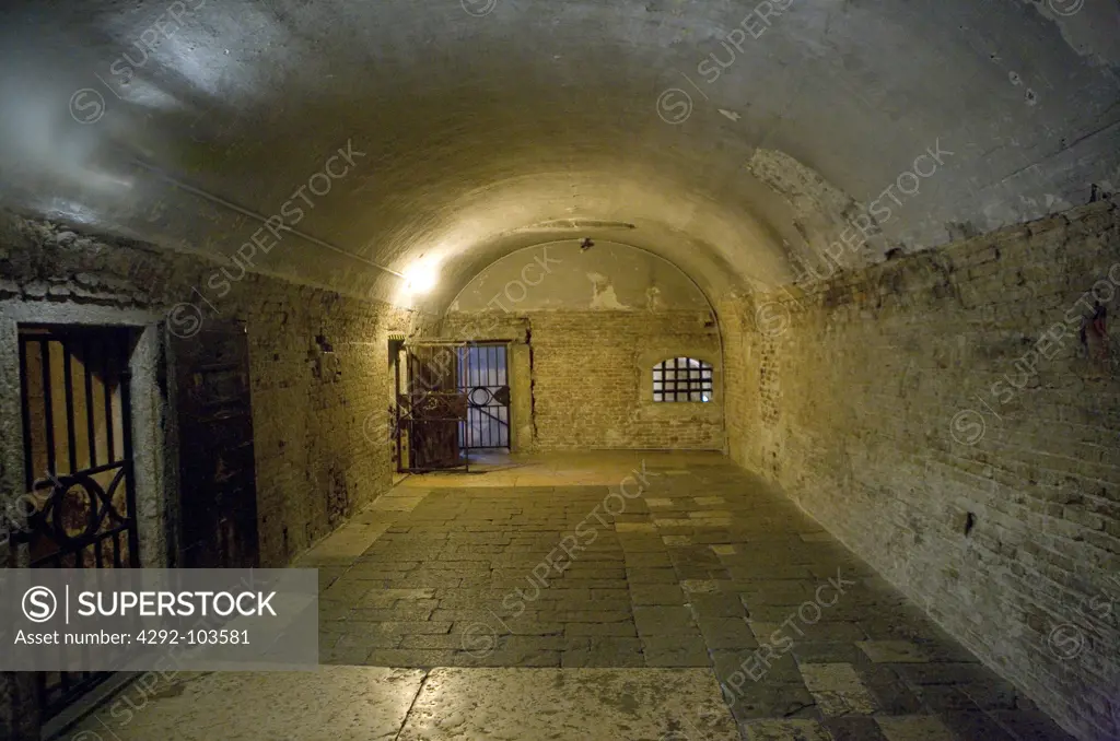 Italy, Veneto, Venice, Doges Palace interiors, the jail
