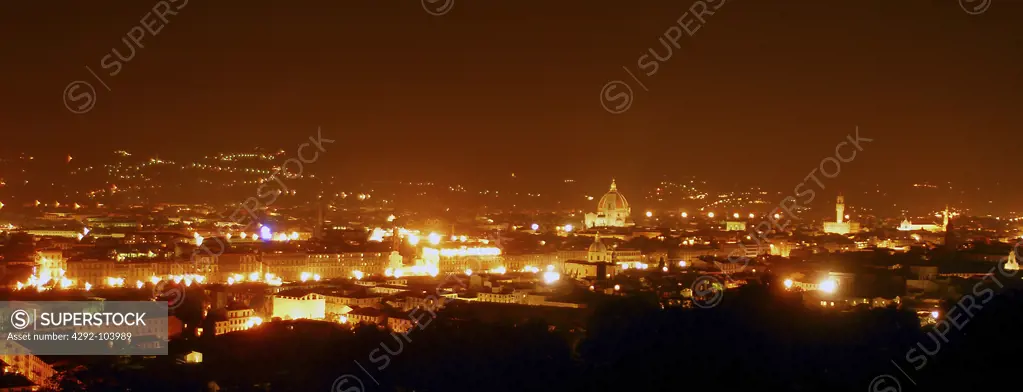 Italy, Tuscany, Florence, cityscape at night