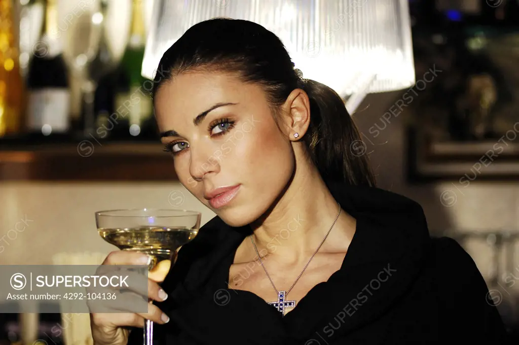Woman with a glass champagne