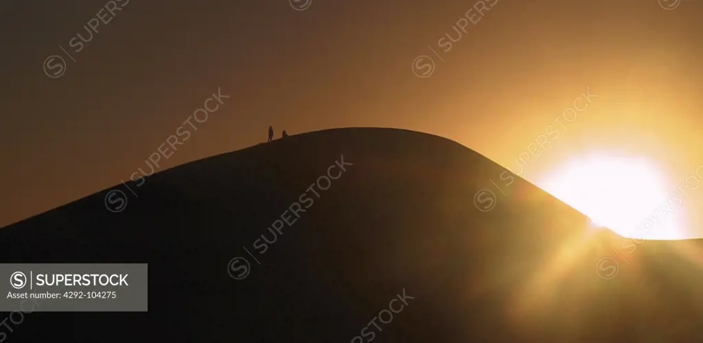 Algeria, Moulinaga desert at sunset