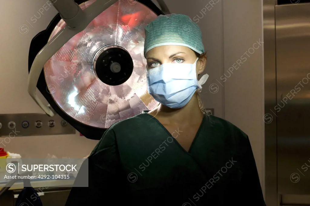 Portrait of female doctor wearing surgical mask