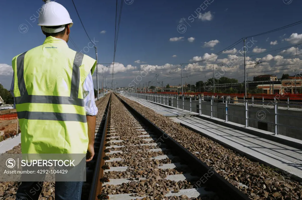 High-speed rail: engineer at work