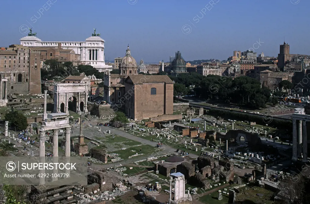 Italy, Rome, the Foro Romano ruins