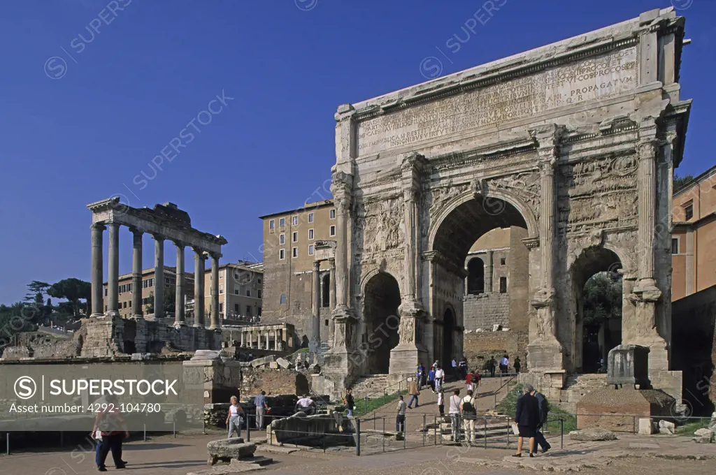 Italy, Rome, The Forum, Arch of Septimius Severus