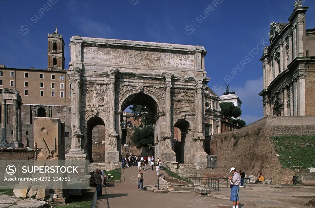Italy, Rome, The Forum, Arch of Septimius Severus