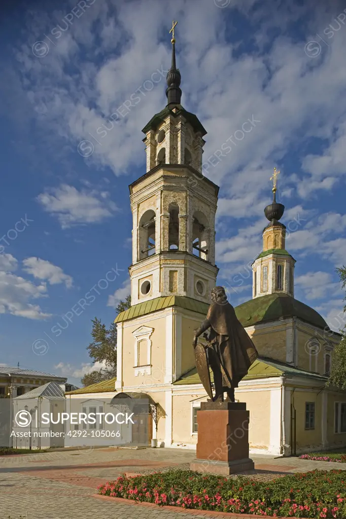 Russia, Vladimir, church of St.Nicholas in Kremi, statue of Alexander Nevsky