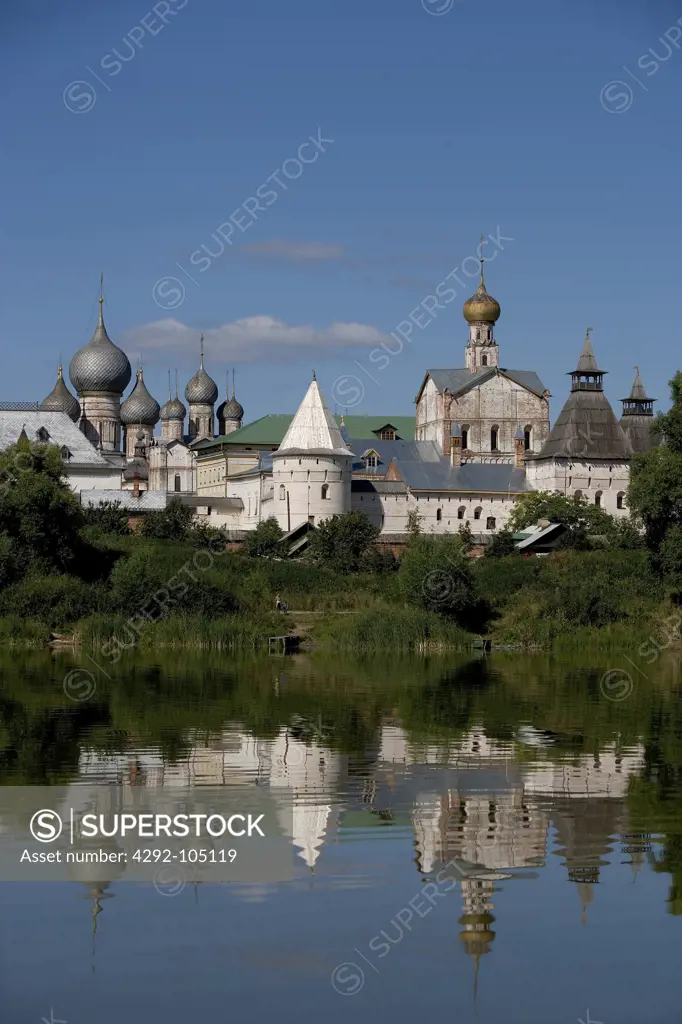 Russia, Rostov, the Kremlin from lake Nero