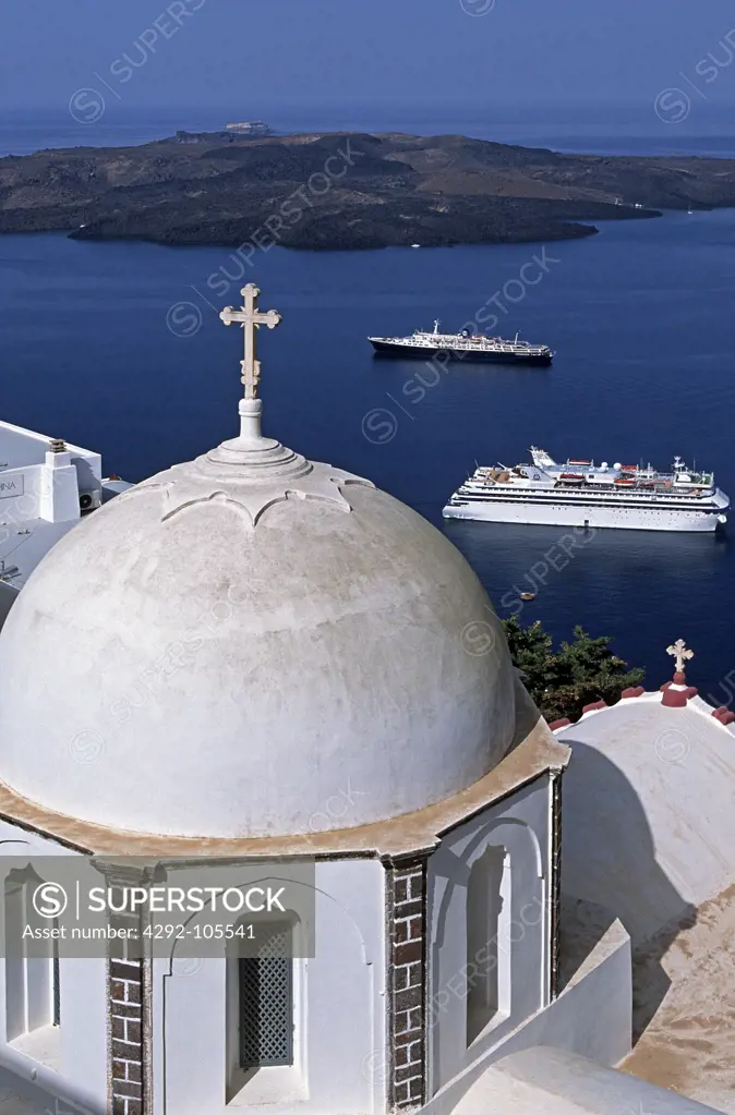 Greece, Cyclades, Santorini, Thira. Agios Ioannis church
