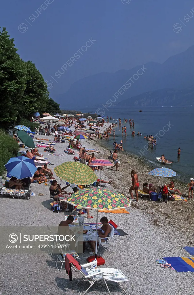 Italy, Lombardy, Lecco, the beach