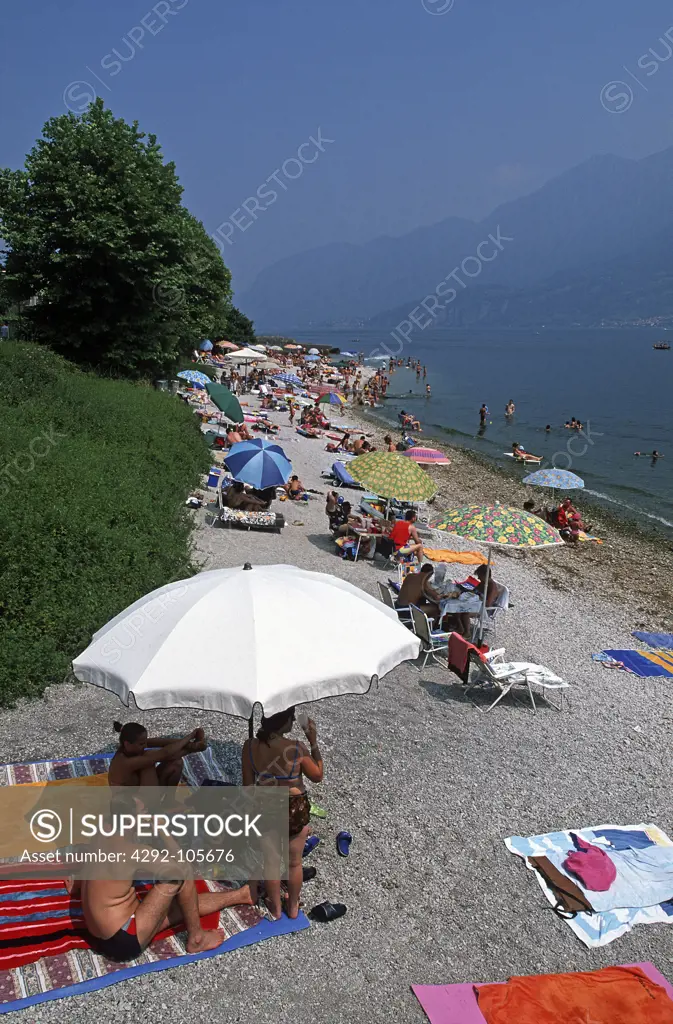 Italy, Lombardy, Lecco, the beach