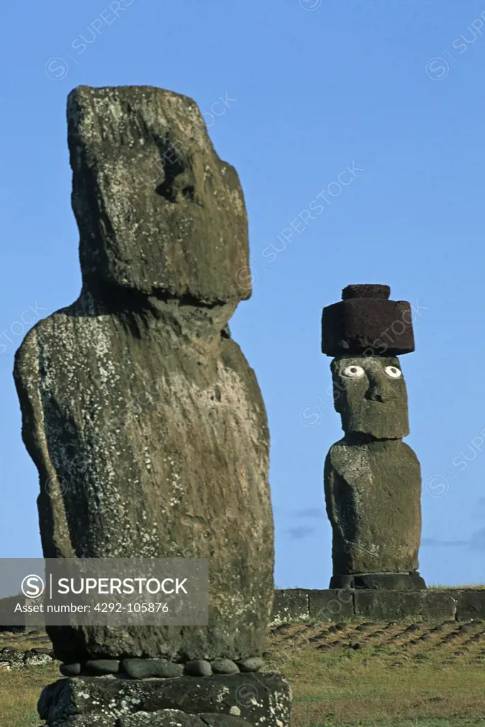 South America,Chile, Easter Island, Tahai ceremonial complex,
