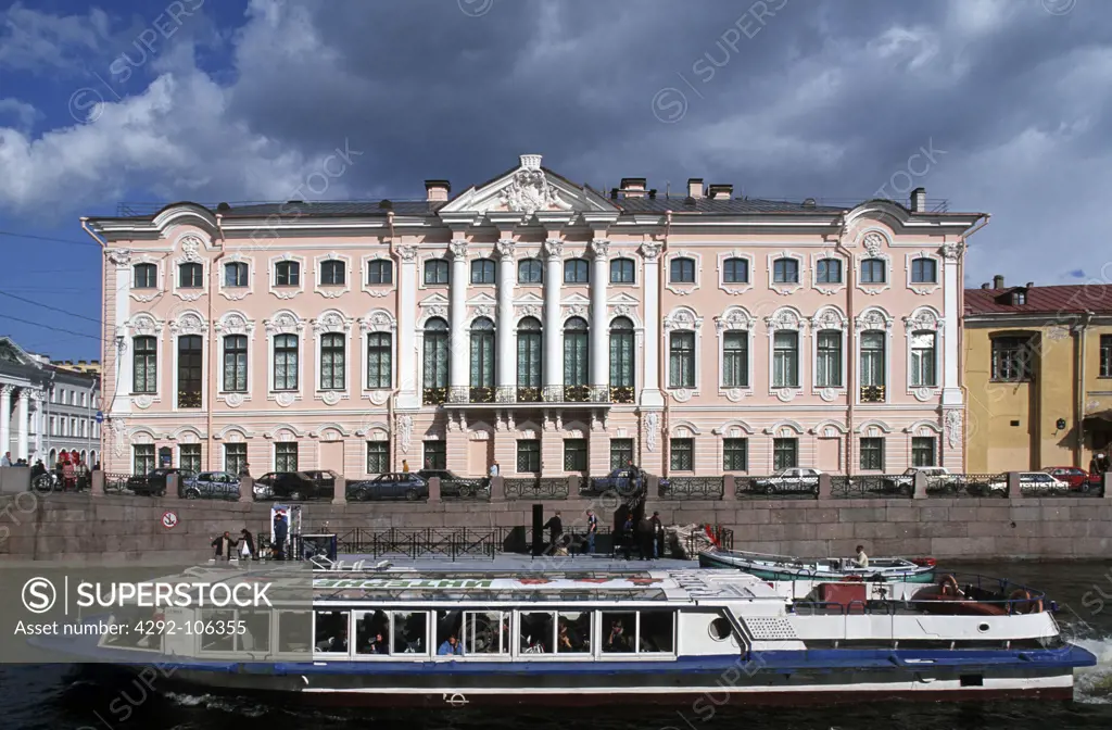 Russia St. Petersburg, the Stroganov Palace on Moika river