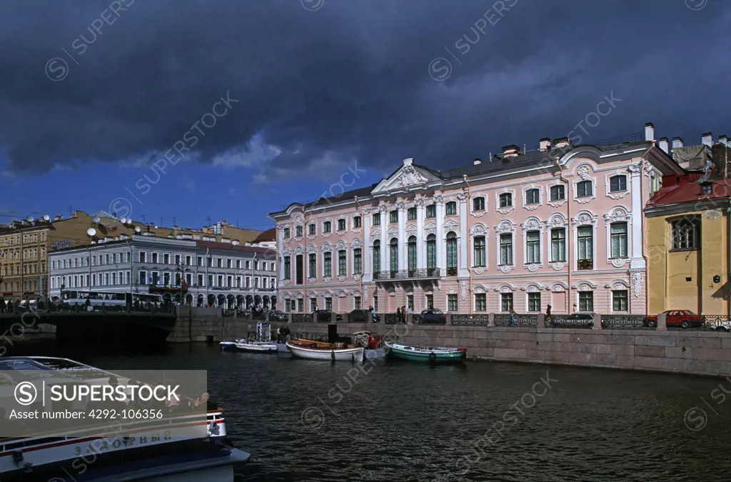 Russia St. Petersburg, the Stroganov Palace on Moika river