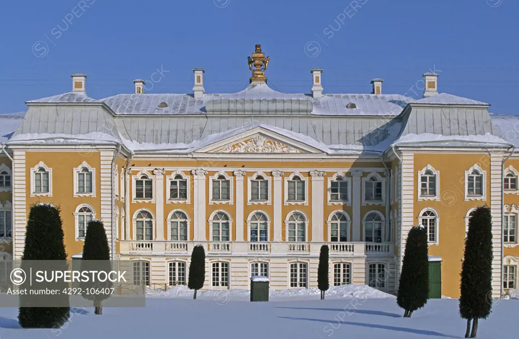 Russia, Saint Petersburg, Peterhof palace in winter