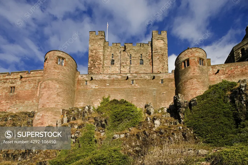 United Kingdom, England, Northumberland, Bamburgh, Norman castle