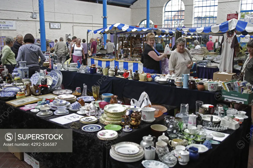 Uk, Wales, Monmouthshire, Abergavenny, Town Hall, Craft and Antiques Fairs