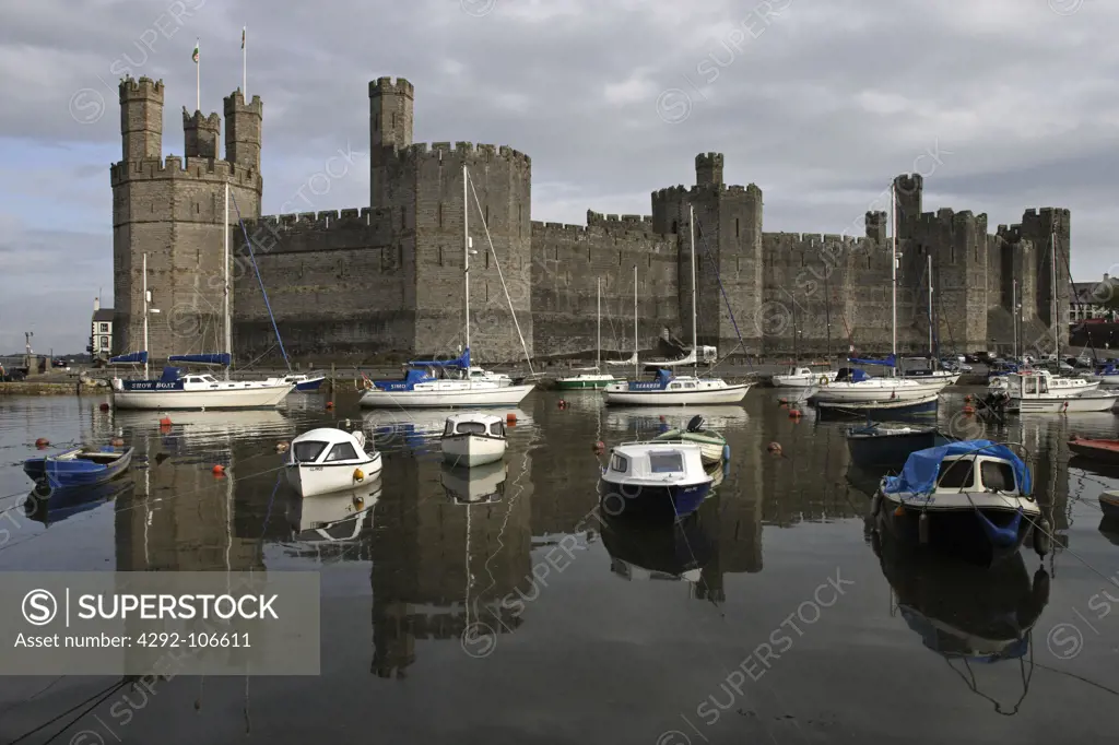Uk, Wales, Caernarfon, Edward 1st largest castle in Wales, Gwynedd