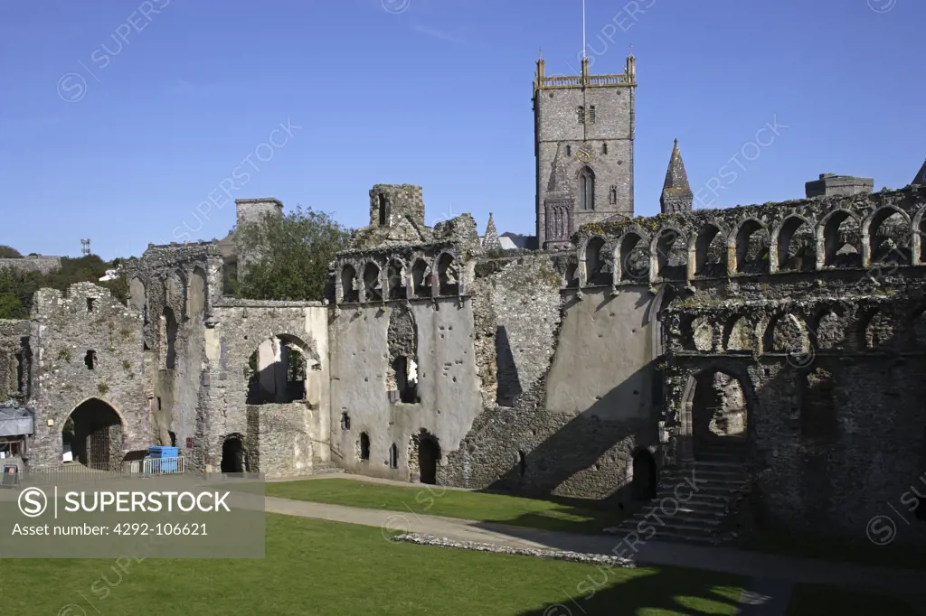 Uk, Wales, Pembrokeshire, St. David, Bishop's palace