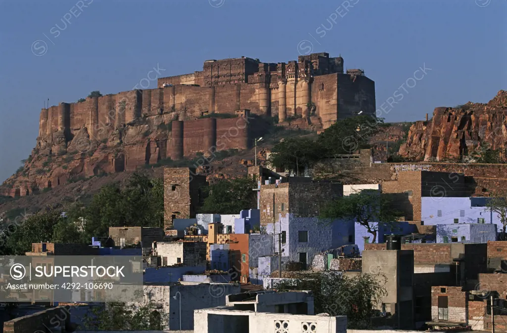 India, Rajasthan, Jodhpur, the blue city, Mehrangarh fort