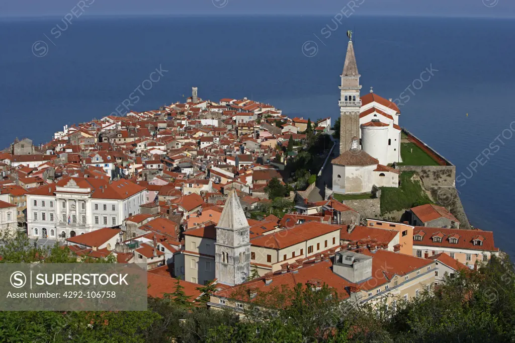 Slovenia, Piran. View from the Town Walls.