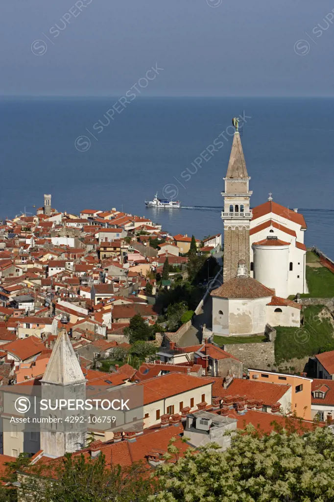Slovenia, Piran, View from the Town Walls.