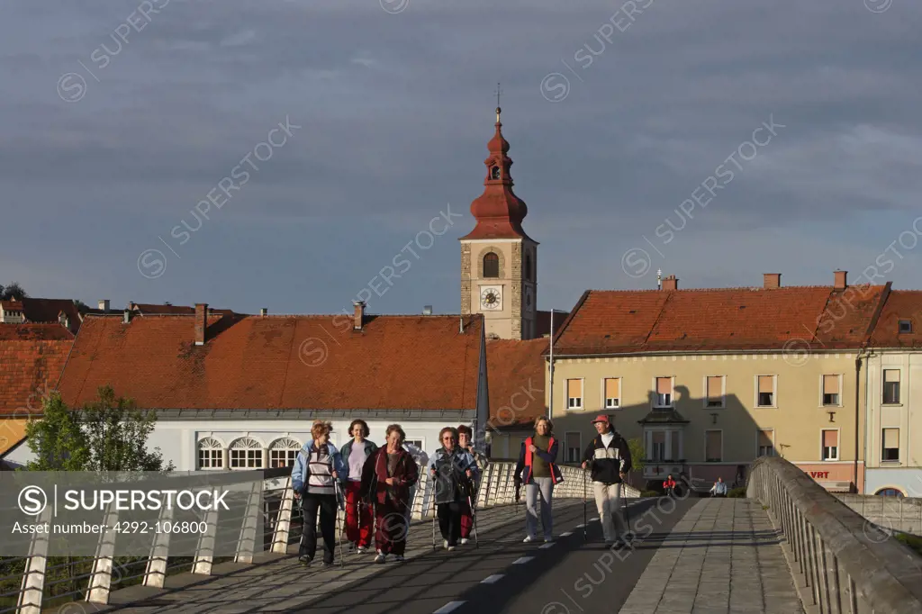 Slovenia, Ptuj, Old Town, Town Tower.
