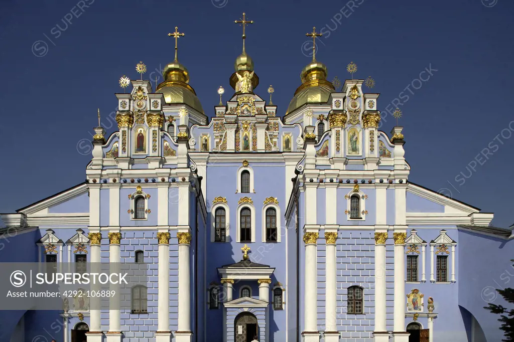 Ukraine, Kiev, St. Olga memorial and Michael's Golden-Domed Monastery