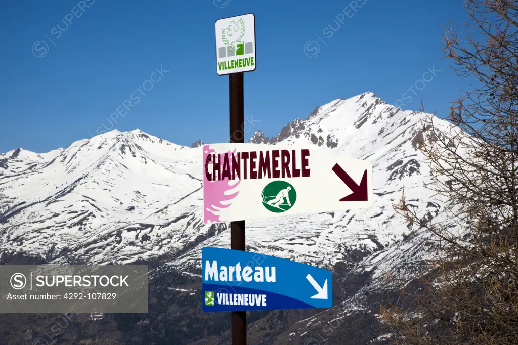 France, Serre- Chevalier, Briancon, signs