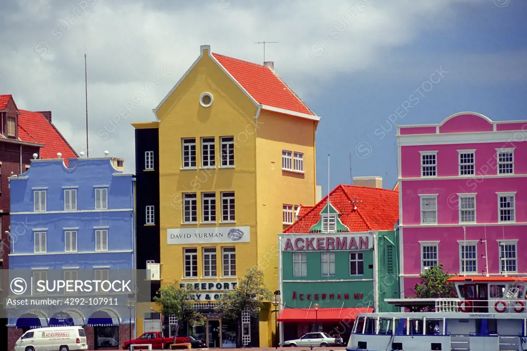 Dutch West Indies, Curacao,multicoloured buildings