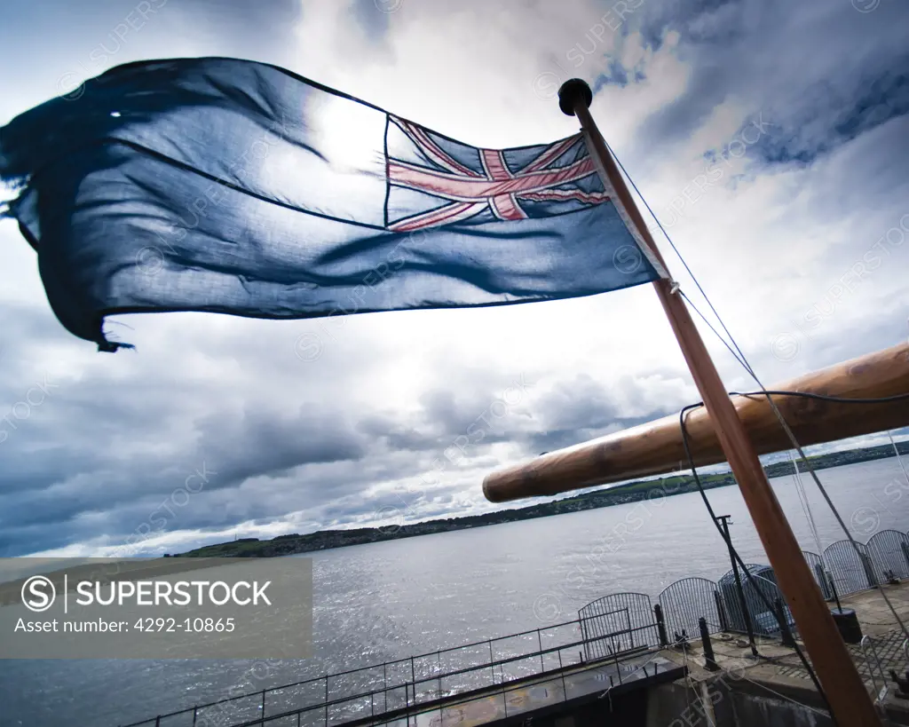 United Kingdom, Scotland, Dundee, Discovery Museum, Flag of The RRS Discovery, Civil Ensign of the United Kingdom