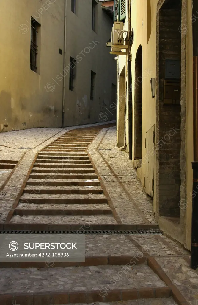 Italy, Umbria, Spoleto, Street.