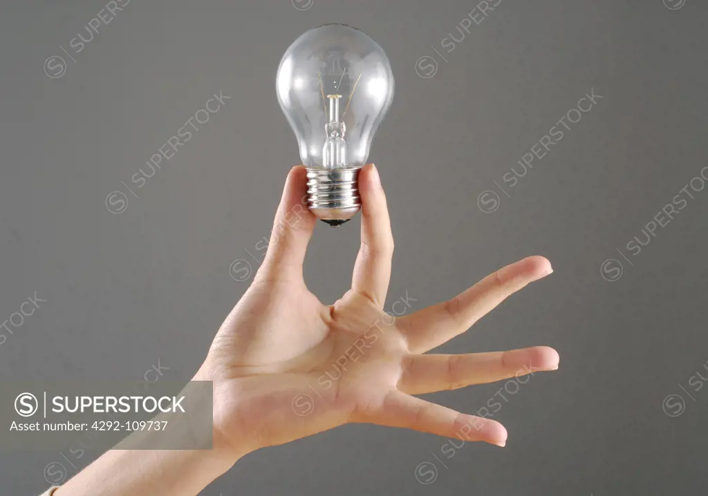 Hand Holding a Lightbulb