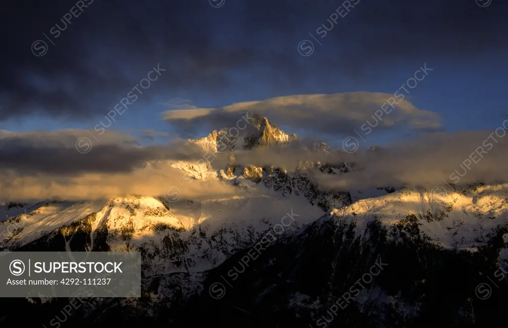 Italy, Aosta Valley, Alps, the Mont Blanc chain