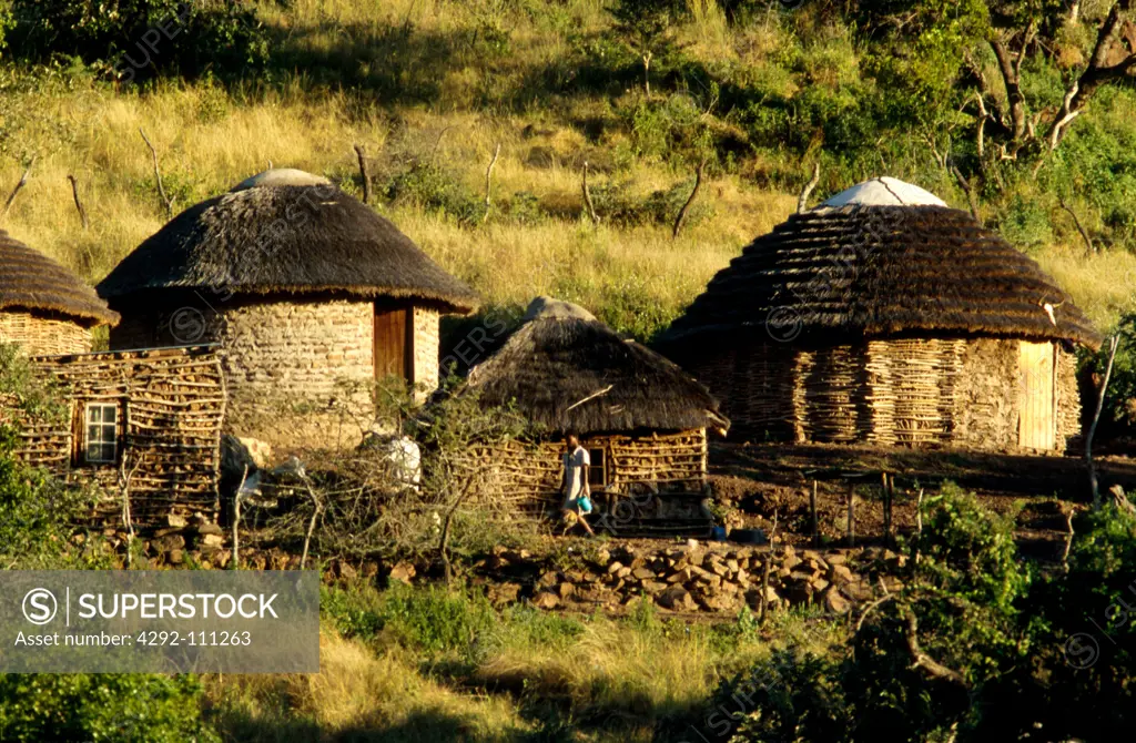 South Africa, KwaZulu-Natal village, huts
