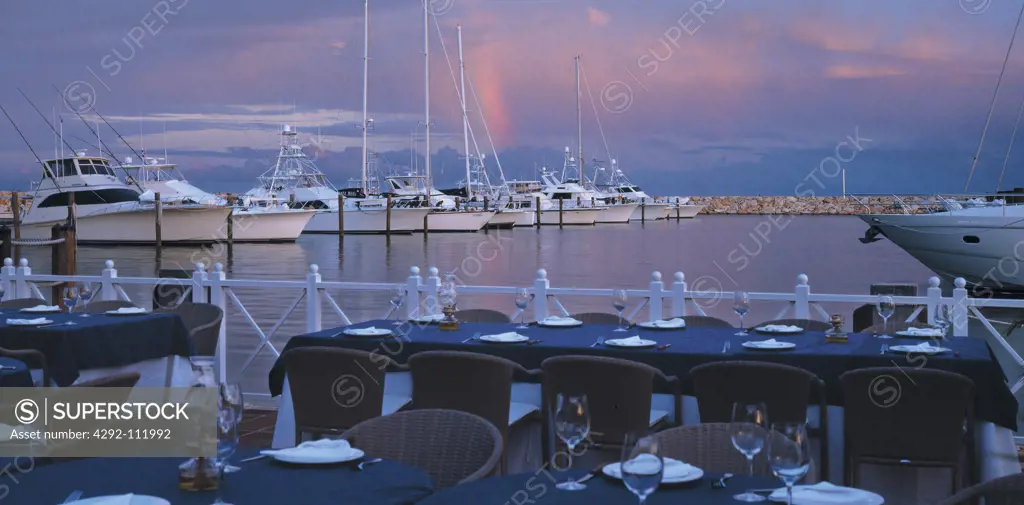 Dominican Republic, Santo Domingo, Casa de Campo, El Teide  restaurant and the harbour
