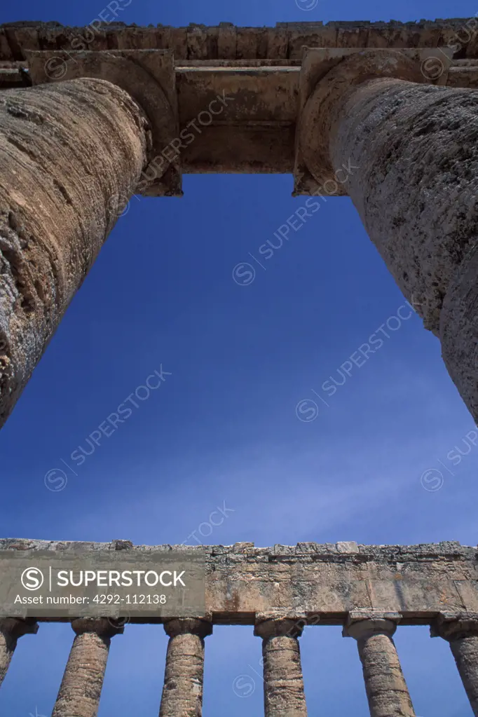 Italy, Sicily, Segesta, Greek Temple Ruins.
