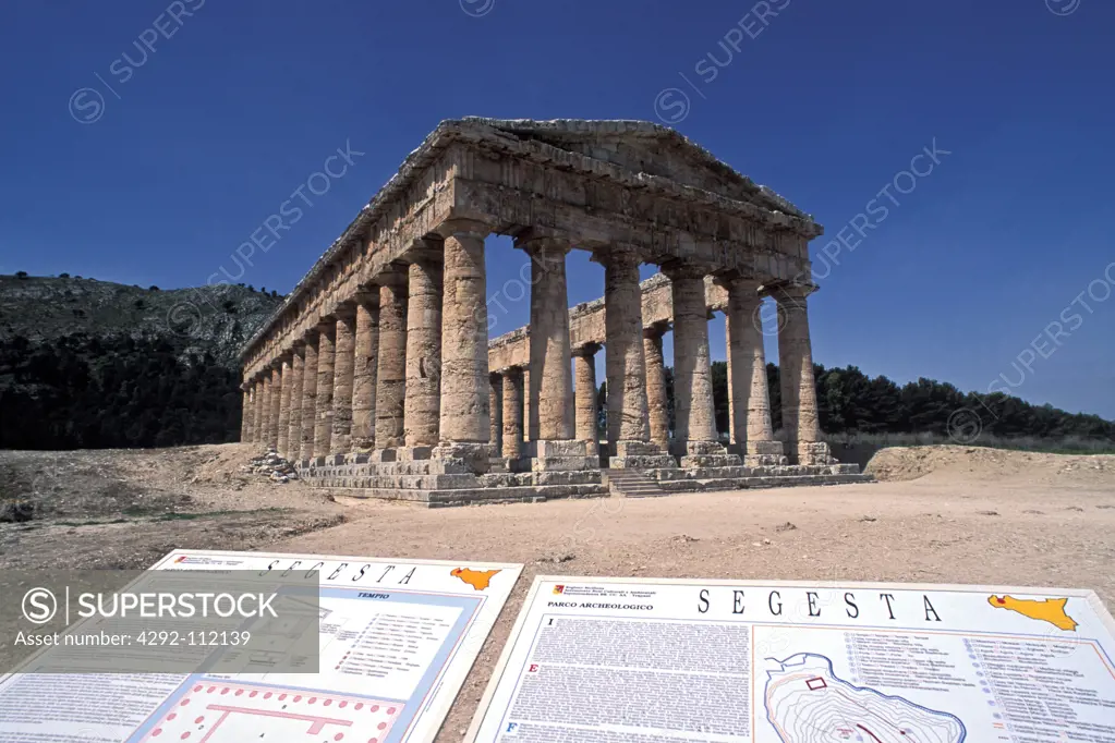 Italy, Sicily, Segesta, Greek Temple Ruins.