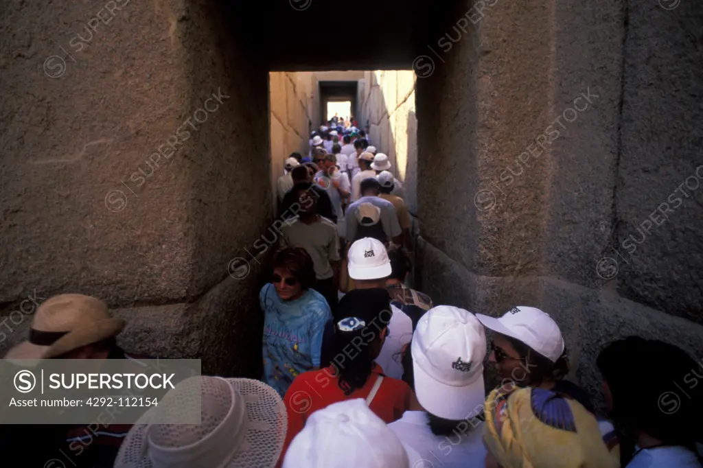 Egypt, Luxor, Giza. Tourist at Sphinx entrance