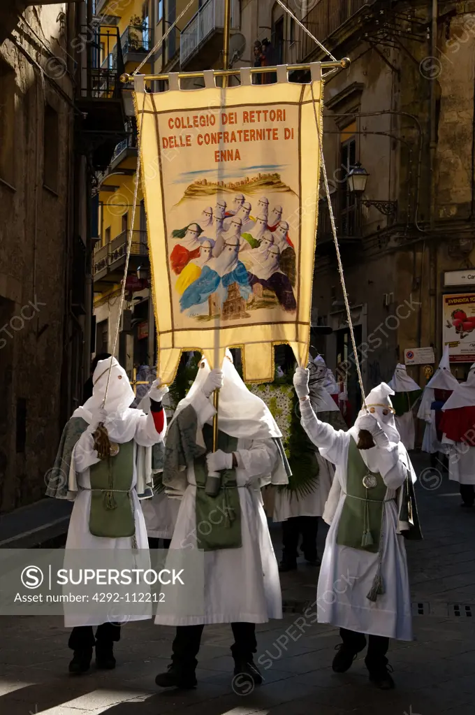 Italy, Sicily, Enna. Easter Holy Week procession