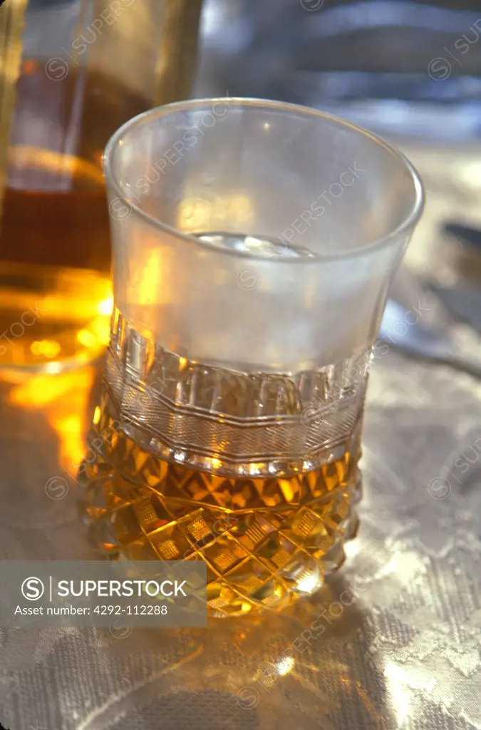 Antique glass with scotch