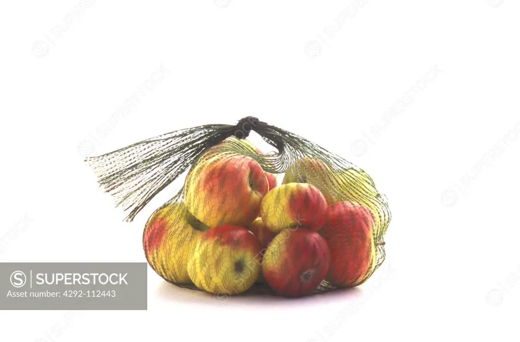 Lady apples in mesh bag