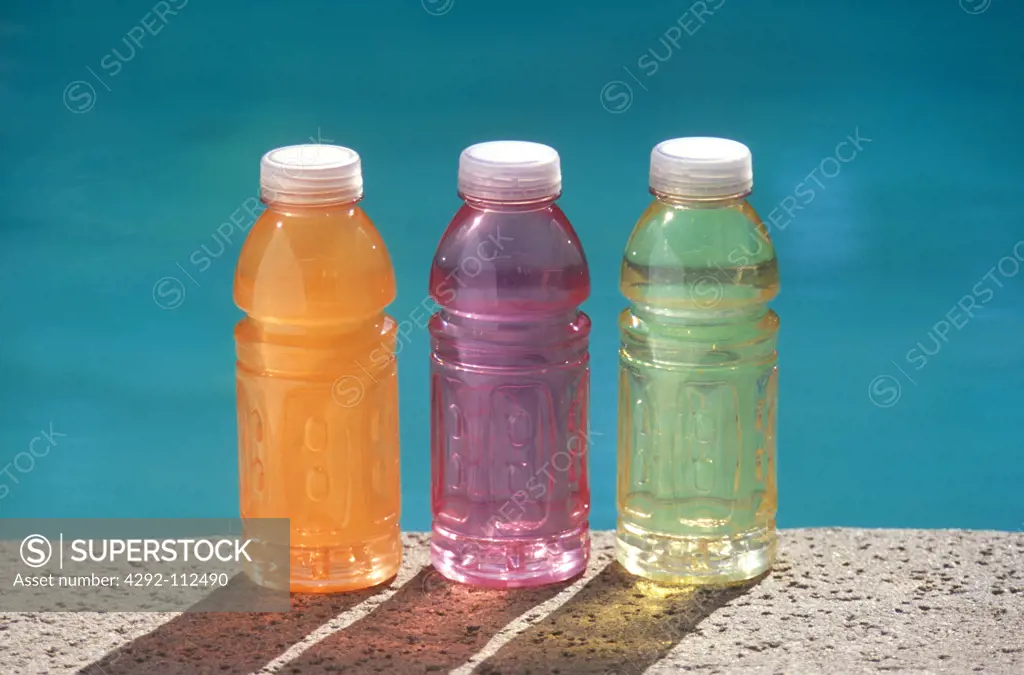 Vitamin drinks by swimming pool
