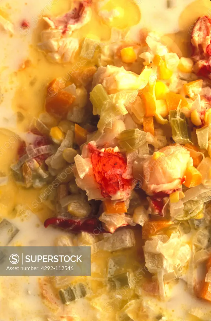 Corn and lobster chowder